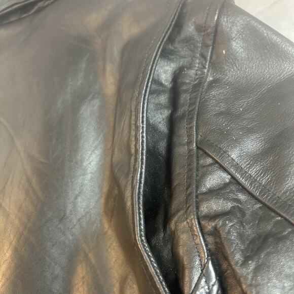 Shaf Leather Jacket Men’s L 42 Motorcycle Moto Biker Style Grunge Rock VTG 80's - Picture 14 of 15